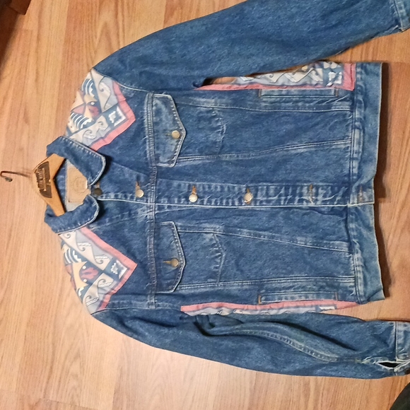 Denim Men Jacket W/Aztec  Print by Classic Style. Size M - Picture 11 of 15